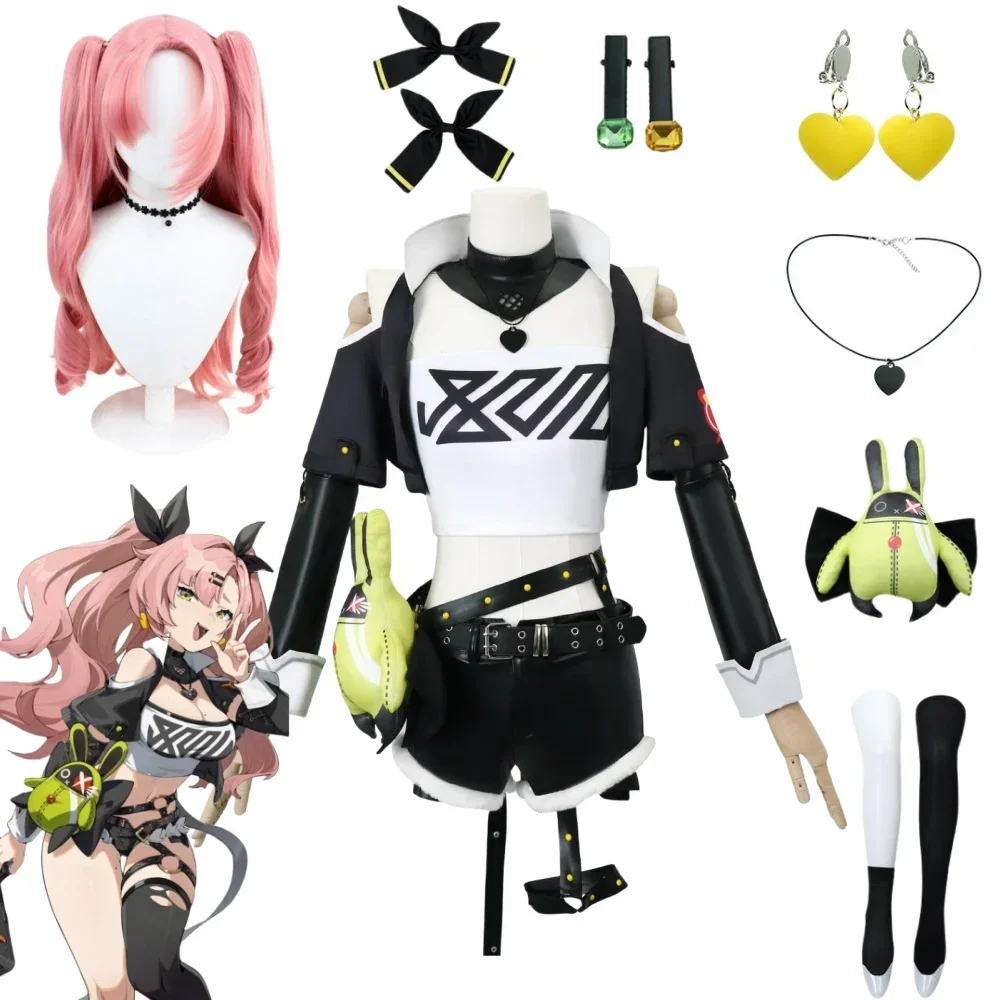 

Game Zenless Zone Zero Nicole Demara Cosplay Costume Uniform Shorts Wig Costume Sexy Role Play Halloween Party Outfit