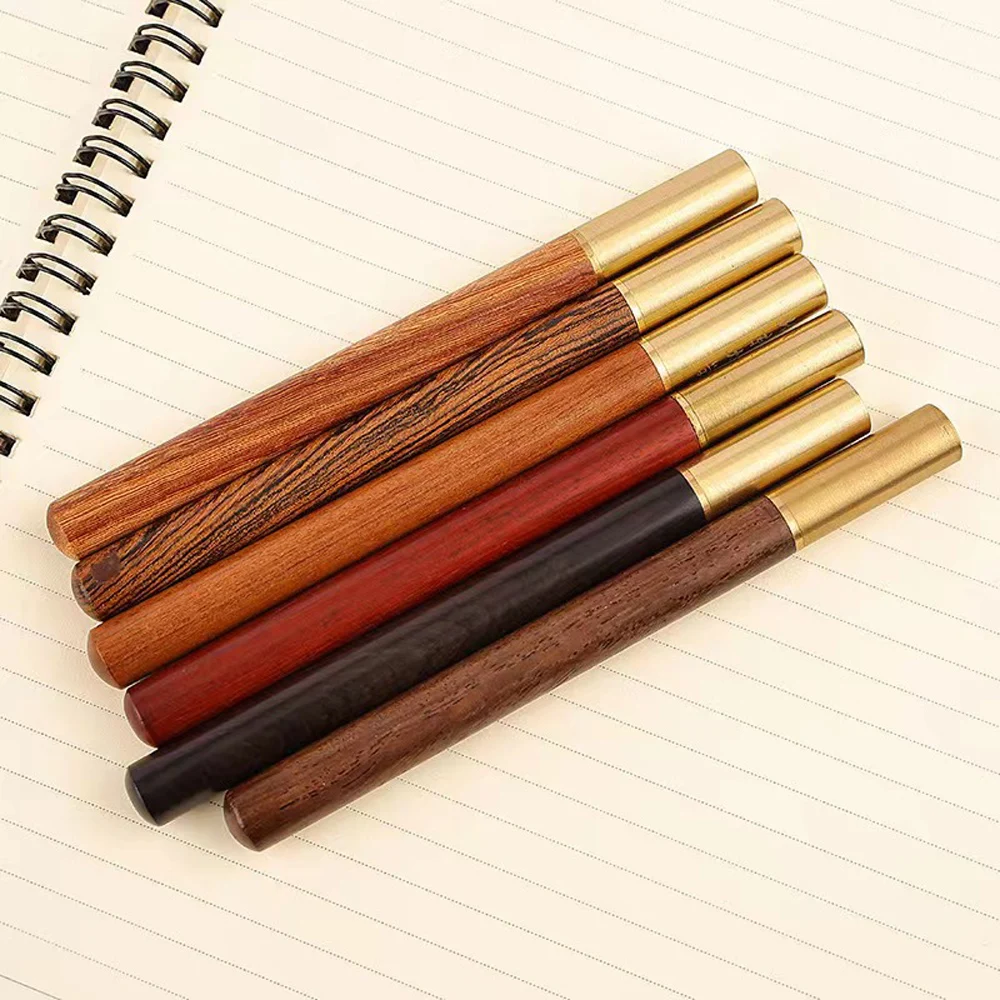 Vintage Wood Body Ballpoint Pen Brass Ball Roller Pen Metal Cap Ball Pen Stationery School Business Gifts Supplies Drop Shipping dika wen brand metal roller ball pen luxury ballpoint pen for business writing gift office school supplies student business pen