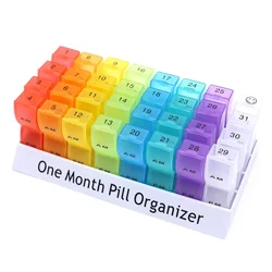 Deluxe 30 - Day AM/PM Pill Organizer for Vitamins and Travel Medications (As Show)