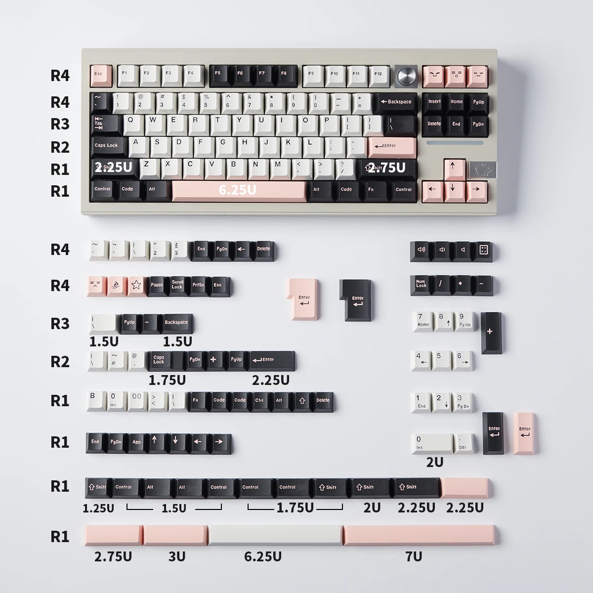 Double Shot Gmk Keycap Olivia Shoko Jamon Wob Samurai Vermelho Botânico Pbt Keycaps Perfil Cereja para Teclado Mecânico - Imagem 4