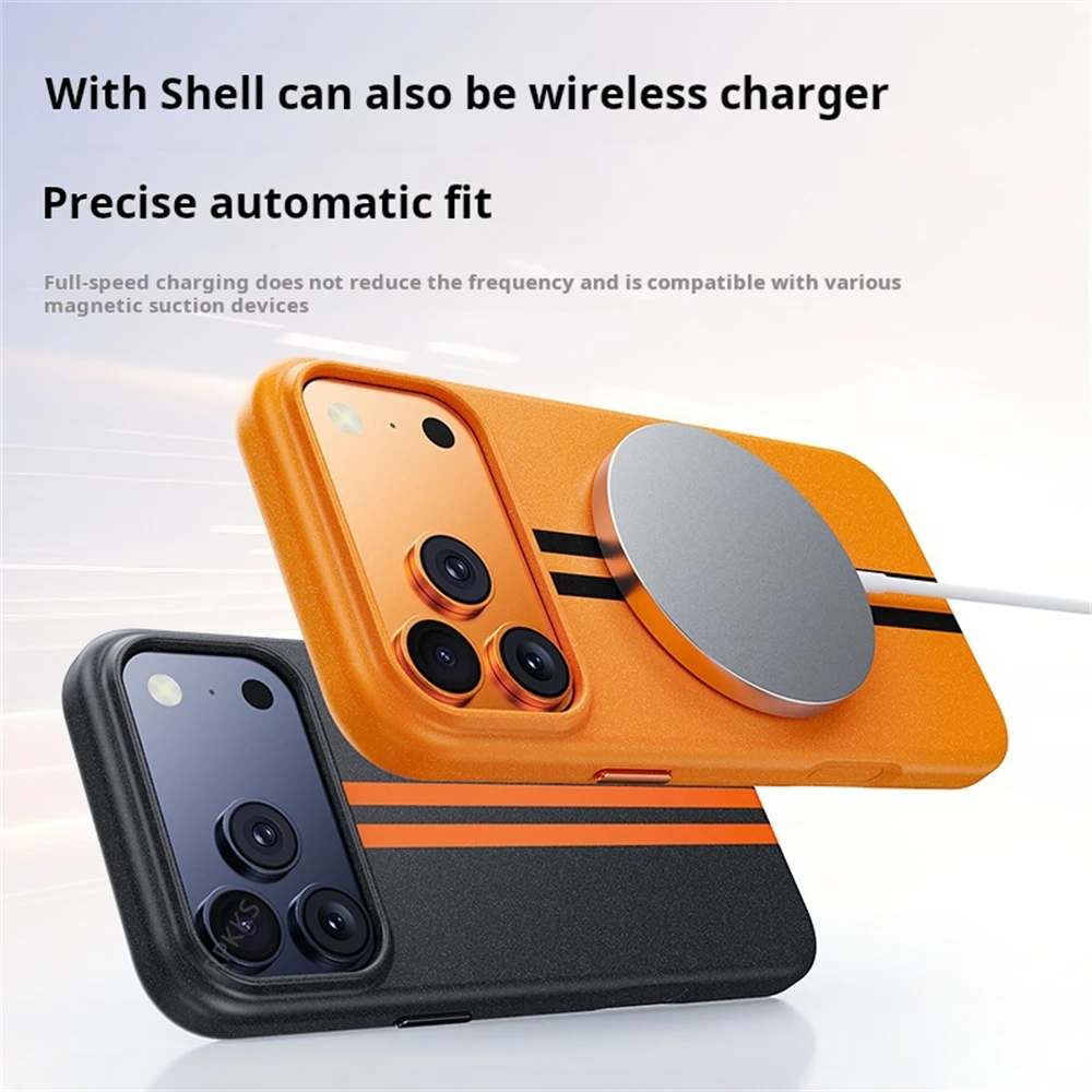Hybrid Fine Grit Sand Texture Magnetic Phone Case with Soft Silicone Frame and Hard Back Cover