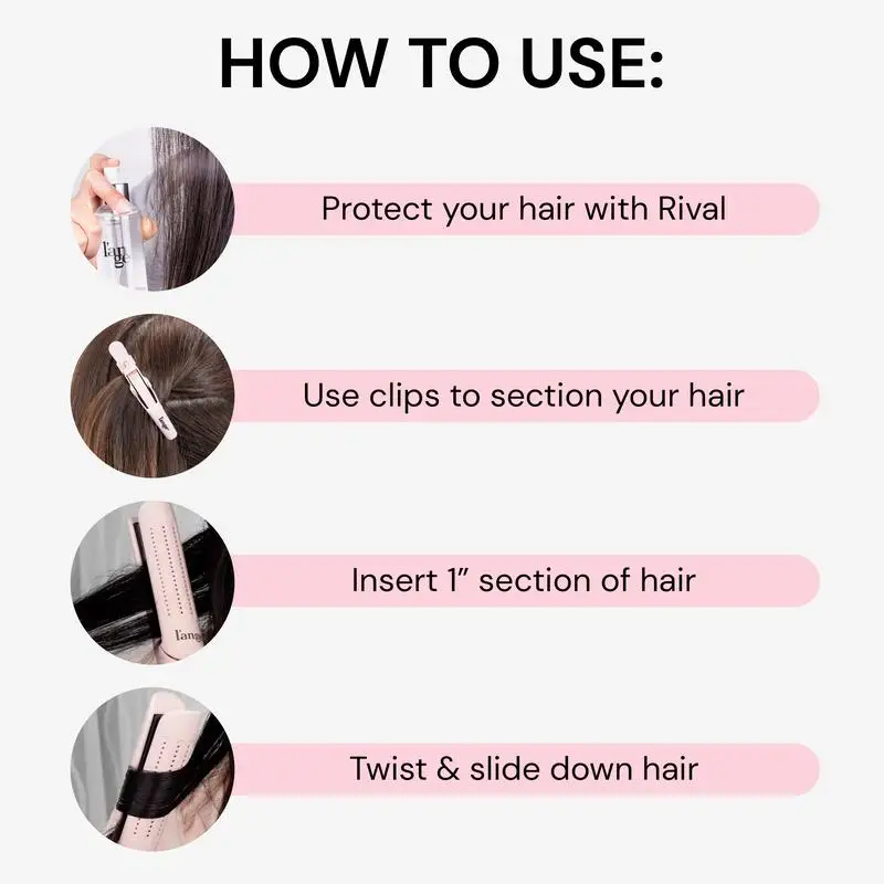 L&rsquo;ange Duo It All Starter Pack-Le Duo 2in1 360 Titanium Airflow Curling Iron, Alligator Hair Clips, Rival Heat Shield Protectant