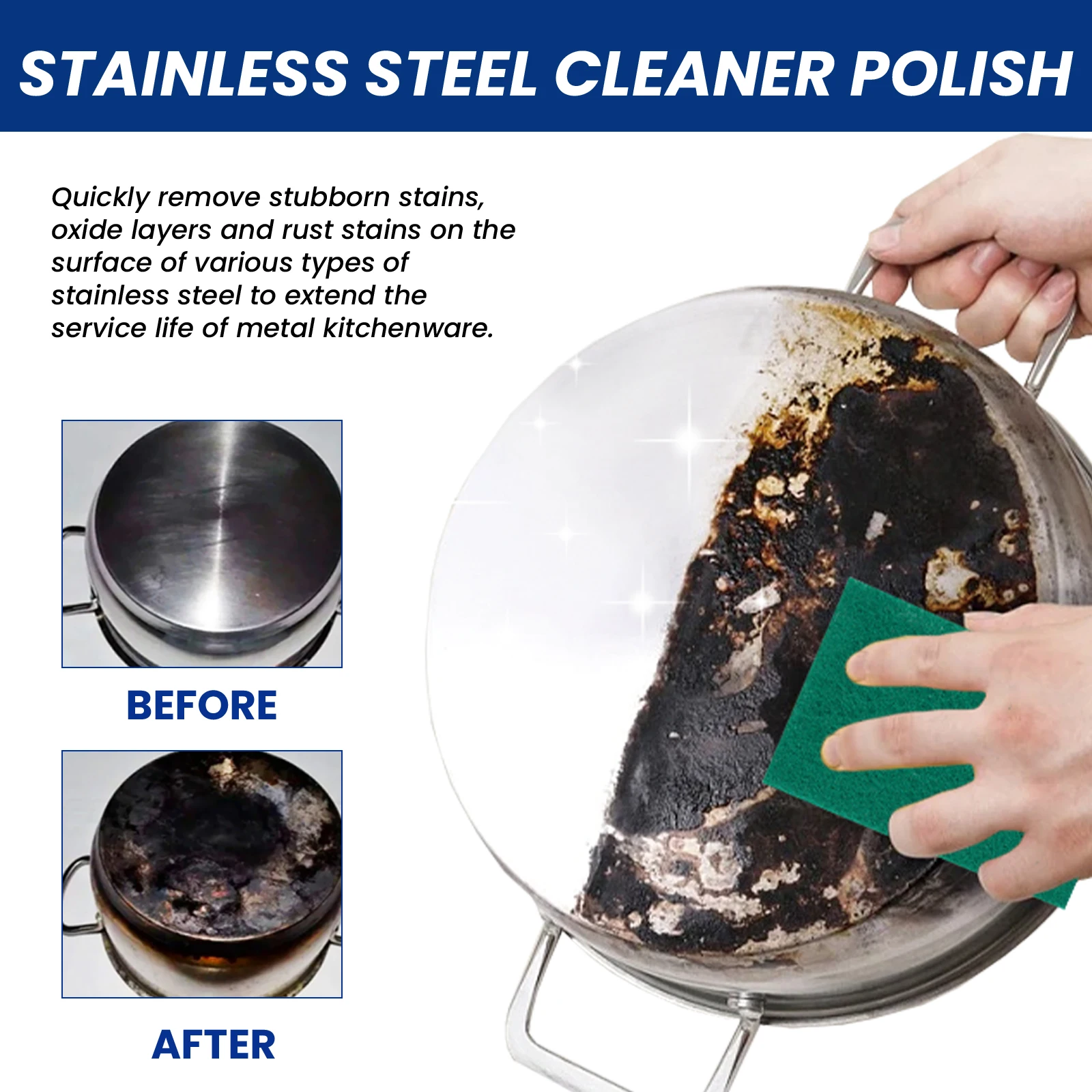 Stainless Steel Cookware Cleaner Paste for Oven and Pot