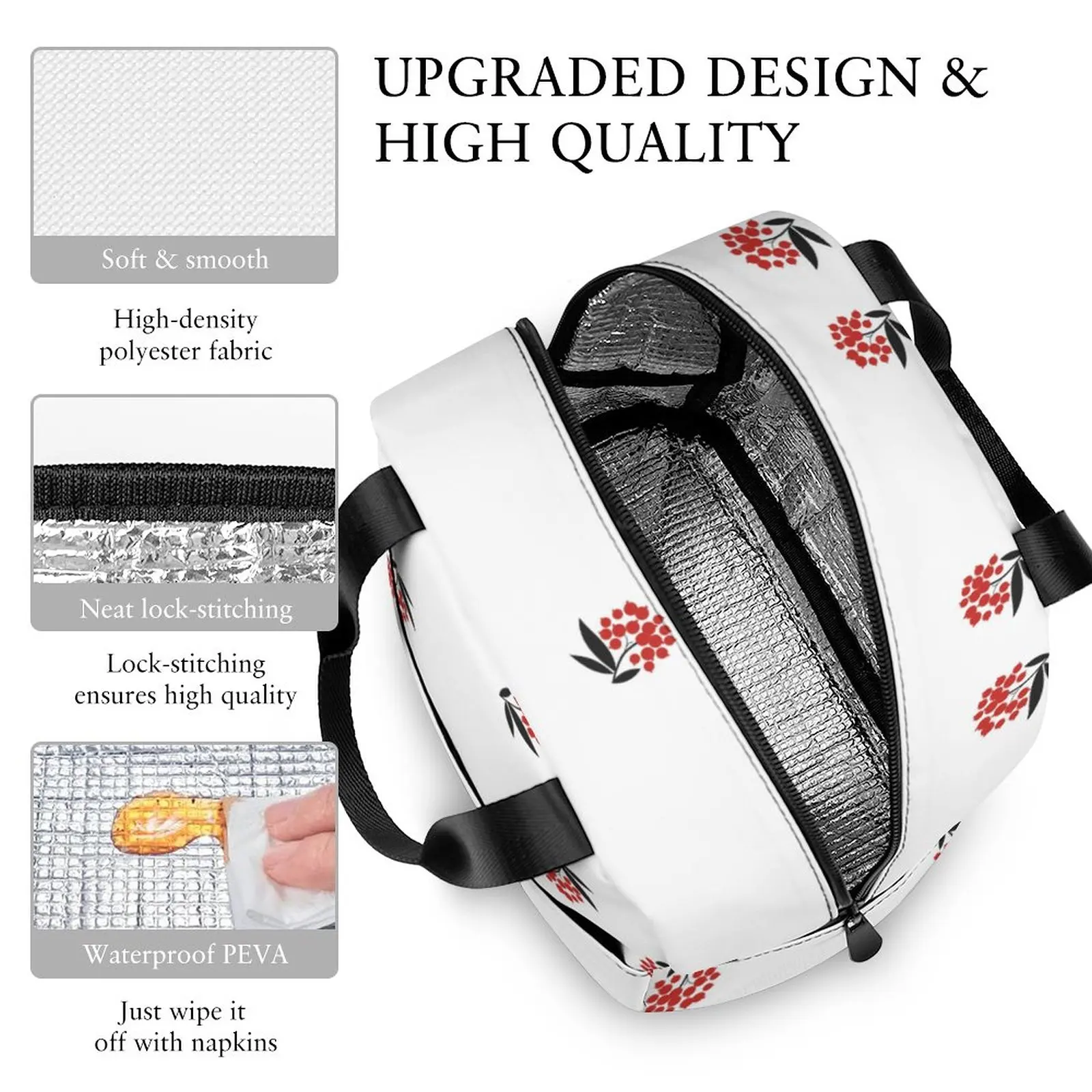 Custom Pattern Tote Lunch Bags for Women Portable Meal Bag Travel Portable Camping Picnic Bag Add Your Picture Print