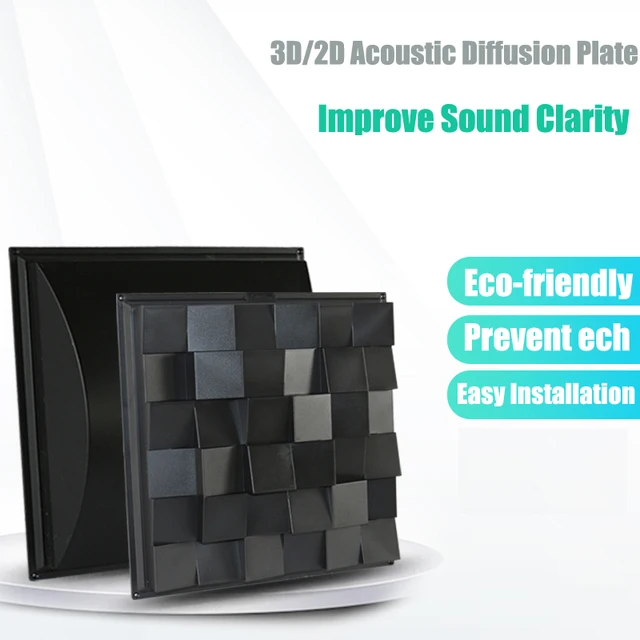 4 ชิ้น/กล่อง 330x330 มม.คุณภาพสูง ABS Acoustic Diffusion บอร์ดสําหรับ HiFi ห้อง Cinema RECORDING Studio-รอง Remainder 1