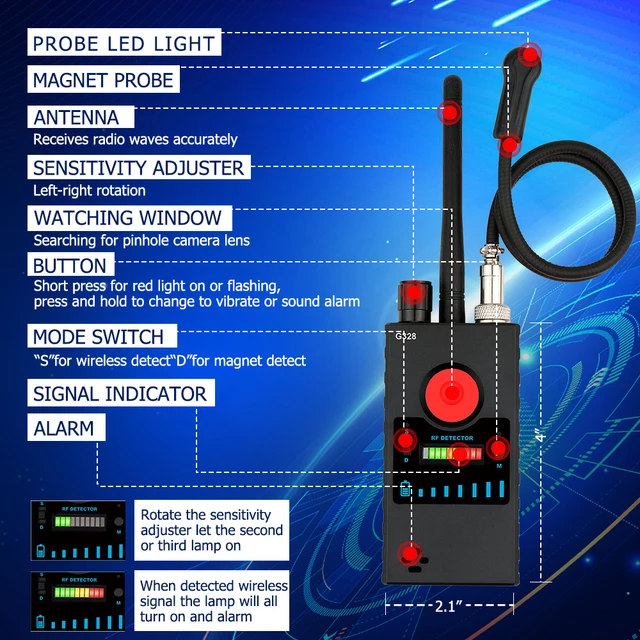 Détecteur de signal RF sans fil anti-espion, détecteur GPS GMS