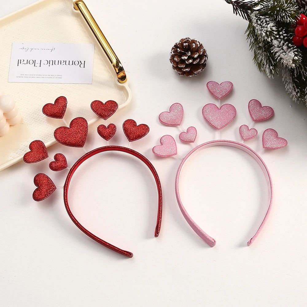 1pc Heart Shape Headband Valentine's Day Love Hair Bands Headdress Wedding Holiday Party Fashion Hair Hoops For Women Girls