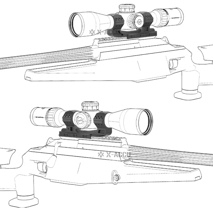 Vector Optics 30/34Mm High One Piece Picatinny Mount 0/20Moa Designed Long-Range Shooting Hunting