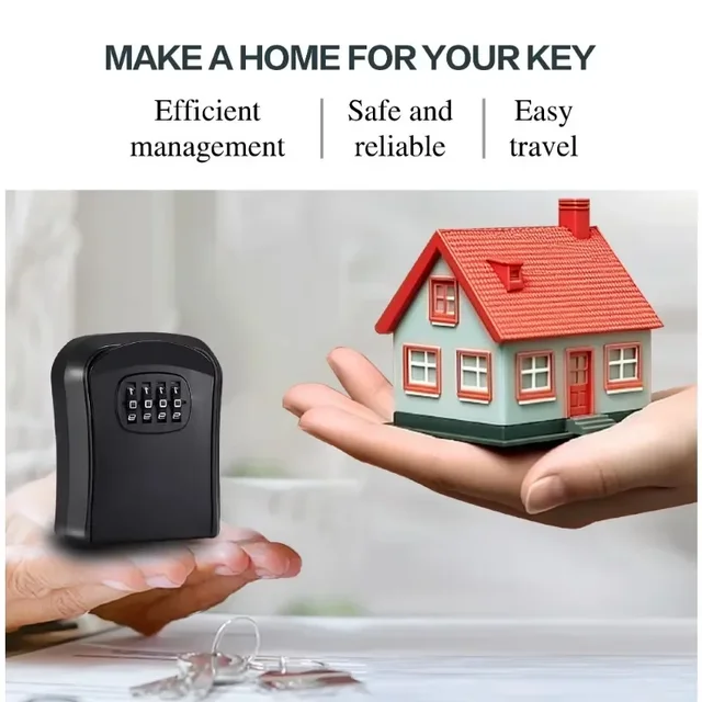 Key Keeper Combination Lock Wall Mounted Waterproof 4 Digits Passwords 5 Keys Storage Box Easy to Fix Home Or Office safe box 1