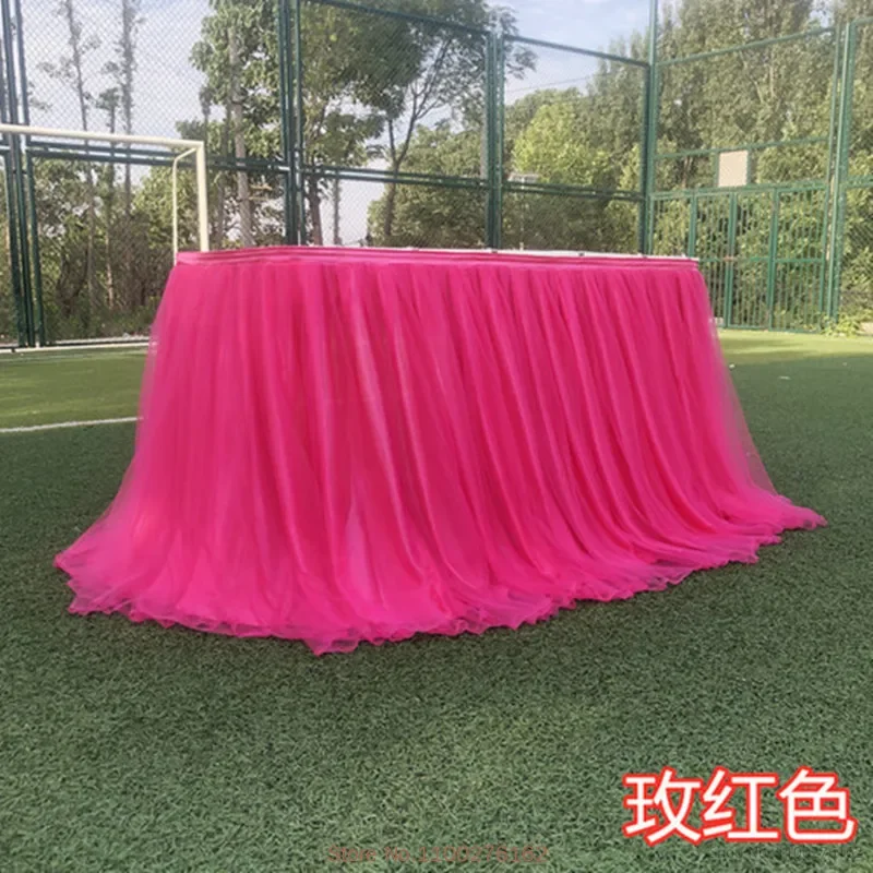 1M Tulle Table Skirt for Wedding Decoration Baby Party Birthday Table Decoration Tutu Skirt Party Supplies