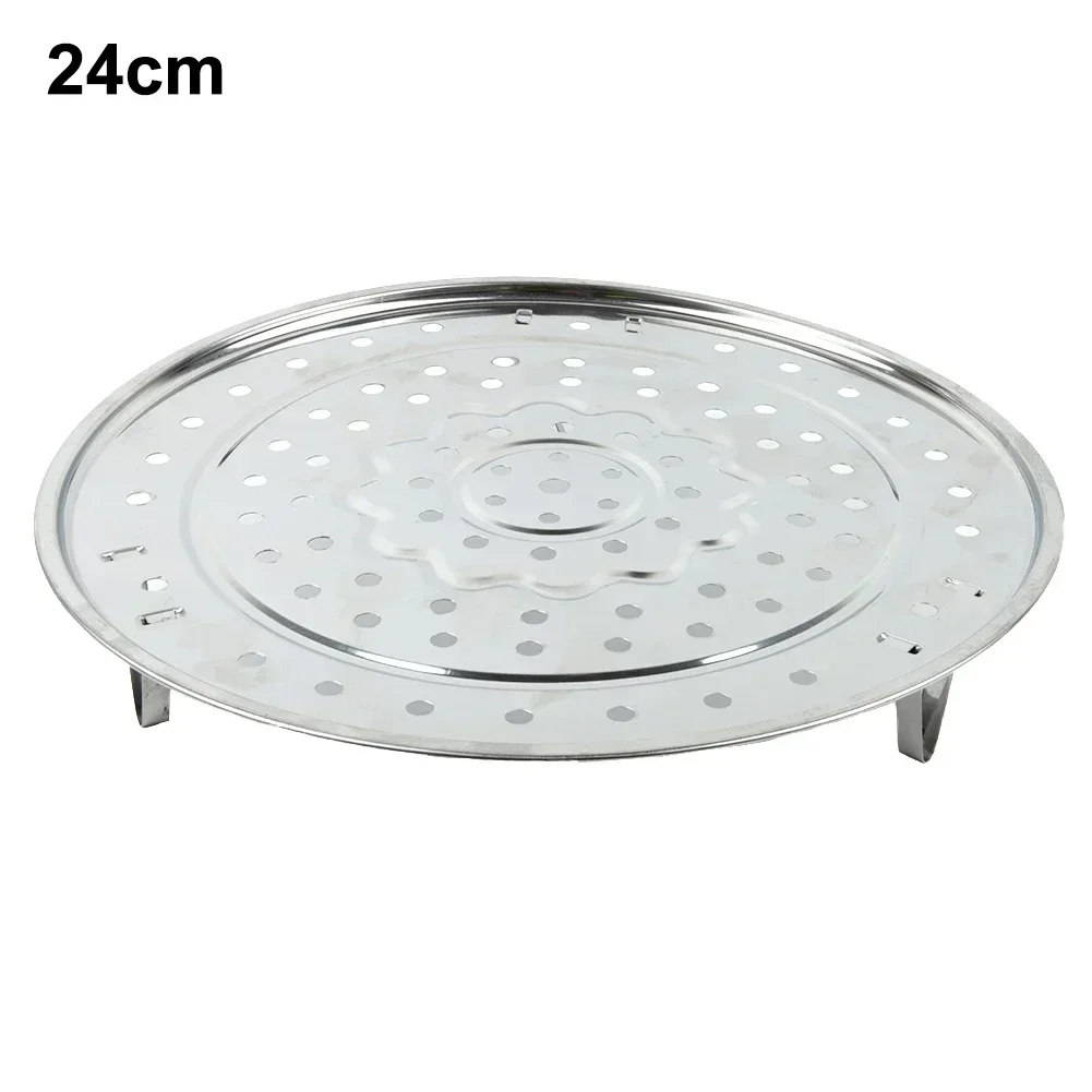 Steamer Rack 1pcs 18-30cm 3 Stands Plate Steam Cooking Rack Round Type Stainless Steel