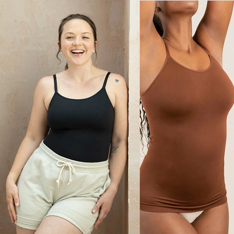 GUUDIA Body Shaper Camisole Tummy Control Shapewear Soft Stretchy Compression  Seamless Tank Tops Seamless Cream Feeling Tops - AliExpress