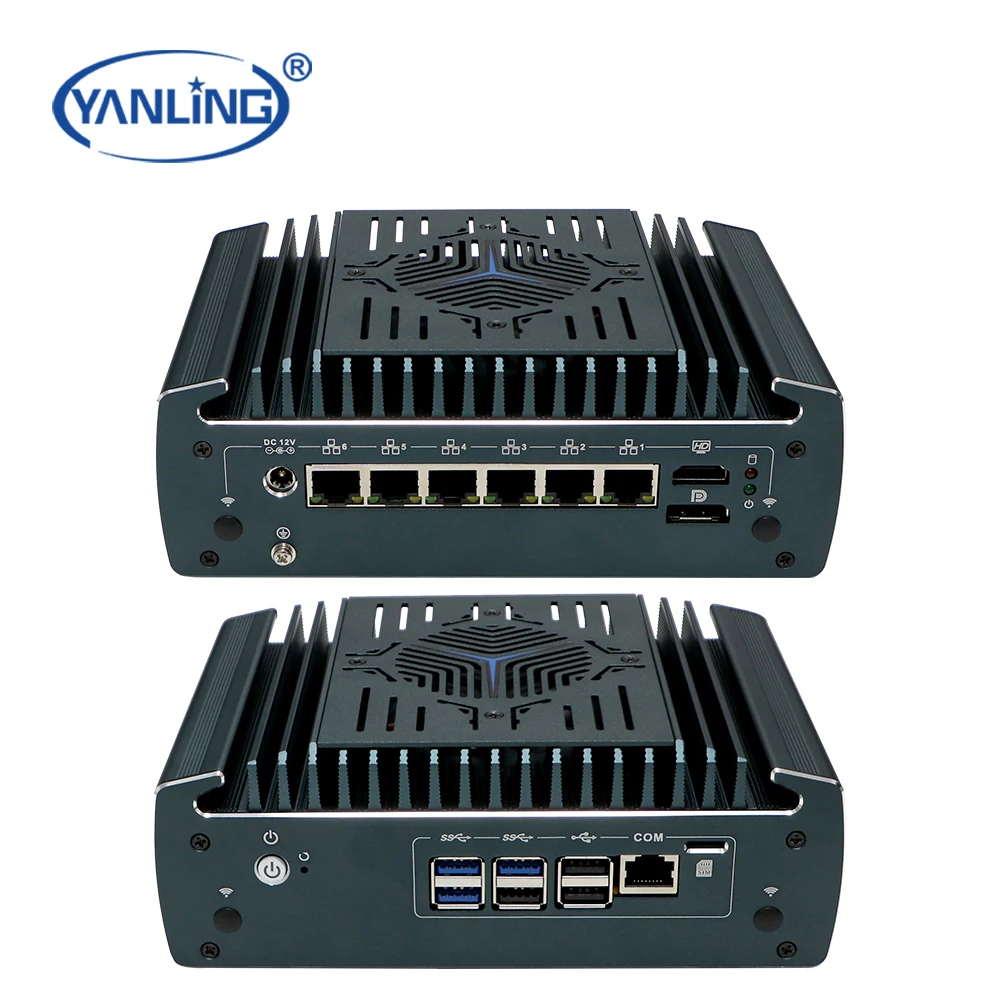 얀링 6 이더넷 인텔 미니 서버 N3161 (I7 1255U 10코어/12스레드 CPU, 64GB RAM, 윈도우 10/11/리눅스/Pfsense, 1Gbps 처리량, 재고 있음)
