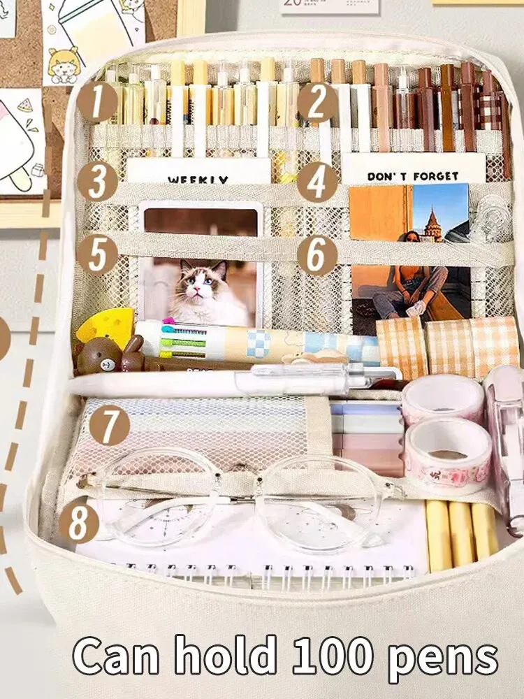 1PC StationeryBag 연필 케이스 대용량 연필 케이스 휴대용 연필 케이스 편지지 상자 화장품 휴대용 선물 적합한 F