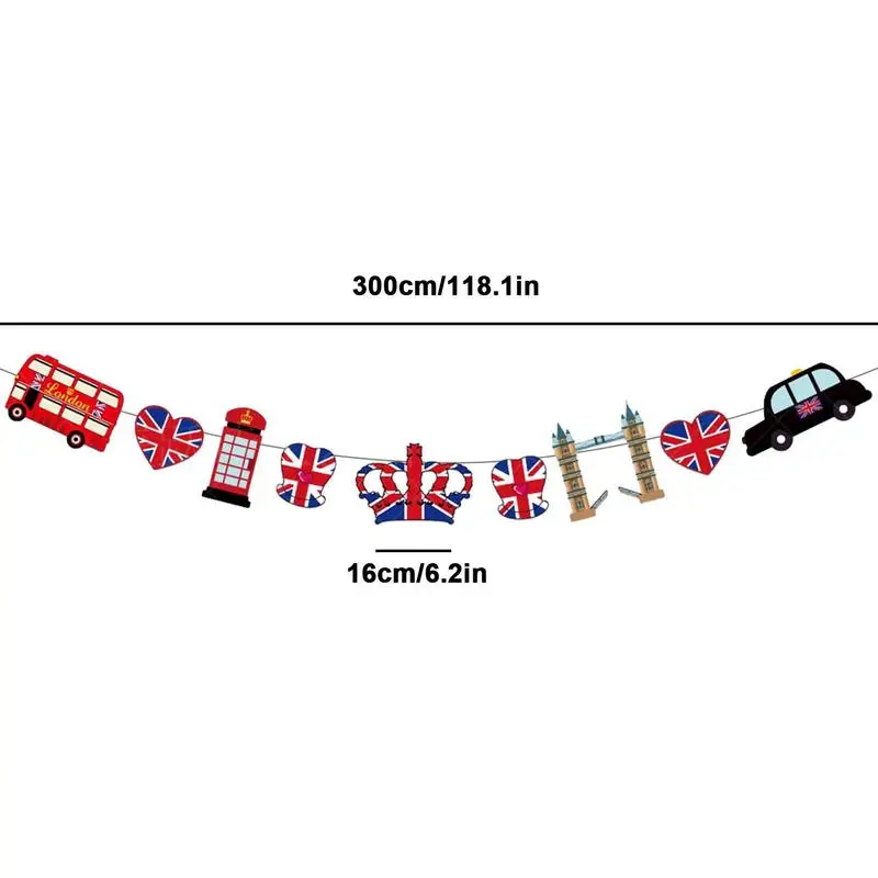 King Charles III Union Jack Bunting Banner Great Charles The 3rd Coronation Souvenir Union Jack Flag String Bunting Britain