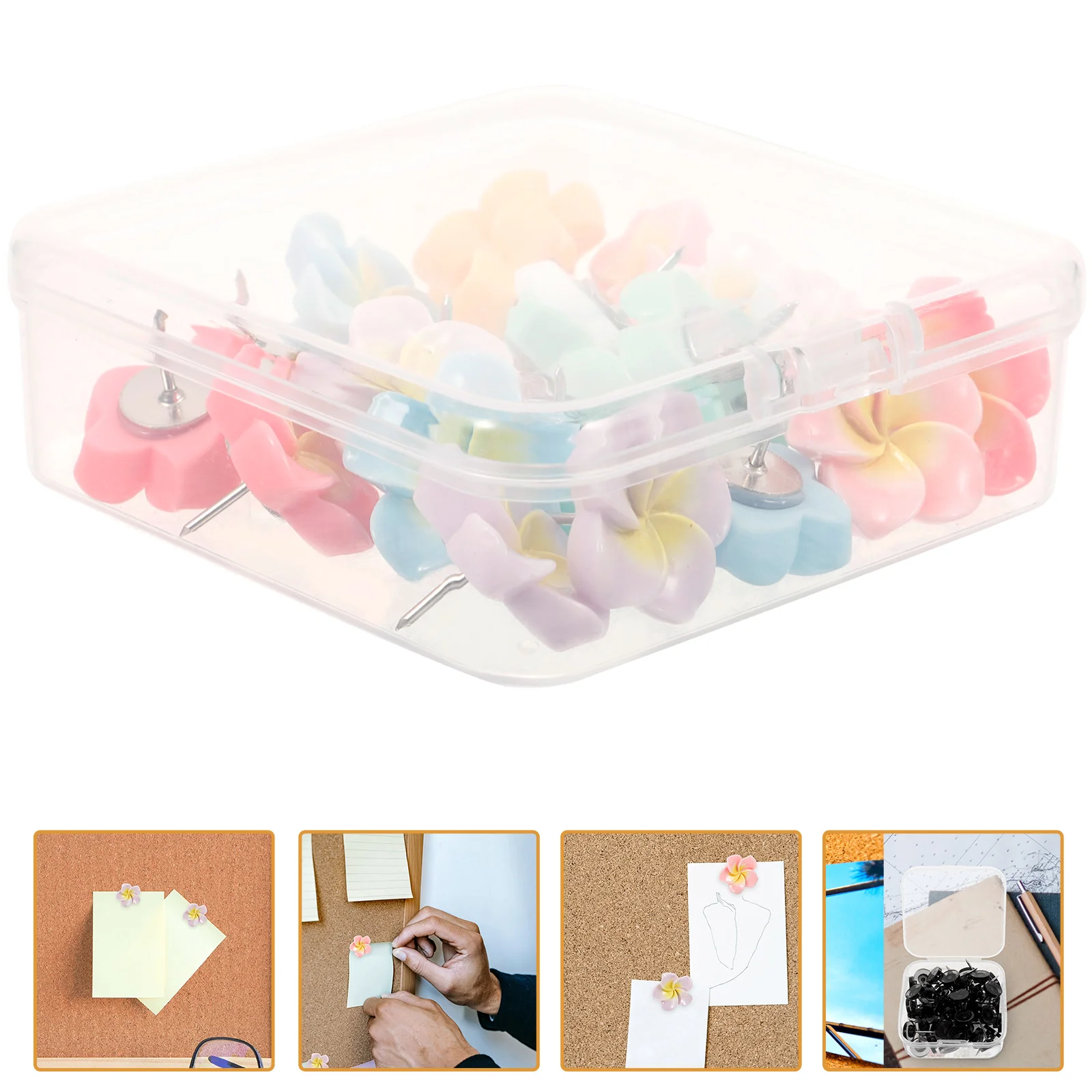 

21 Pcs Multifunction Plumeria Thumbtack Decor Plastic Desk Accessories for Women