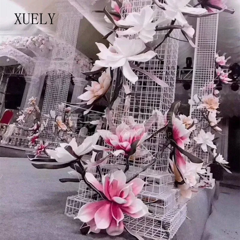 110 CM Long Magnolia Artificial EVA Flower Branch Wedding Stage Scene Layout Home Party Backdrop Decor Window Beautiful Display | Дом и сад