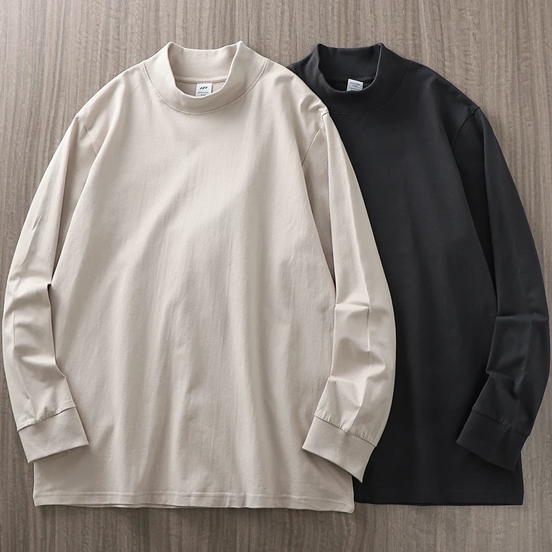 Dukeen 270G Heavyweight Half-Turtleneck Long-Sleeve T Shirts for