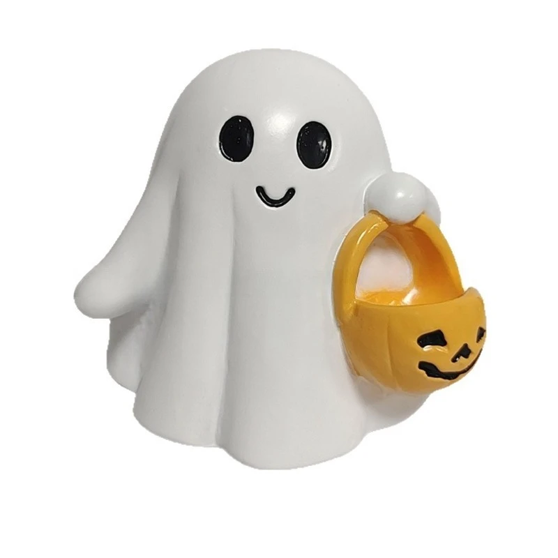 Cute Ghost Figurine - New Halloween Decoration, Creative Home Decor, Convenient Resin Craft for Desktop Display Interesting