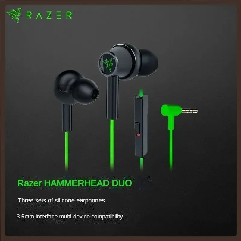

Razer HAMMERHEAD DUO Gaming Earphones Dual-core in-ear Stereo Music Sports Headset 3.5mm Wired Earbuds with Microphone Headphone