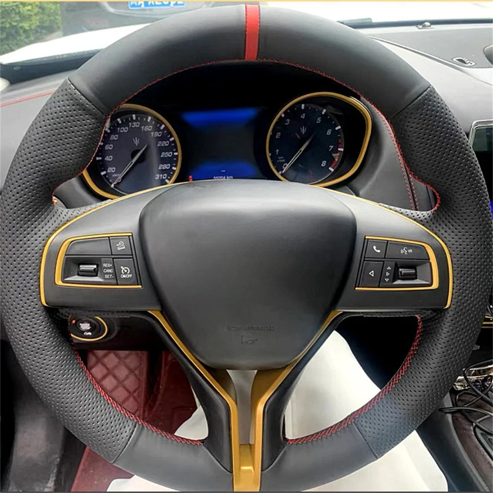 Coprivolante Per Auto In Pelle Microfibra Antiscivolo Fai Da Te Accessori Interni Auto Per Maserati Ghibli Levante Quattroporte