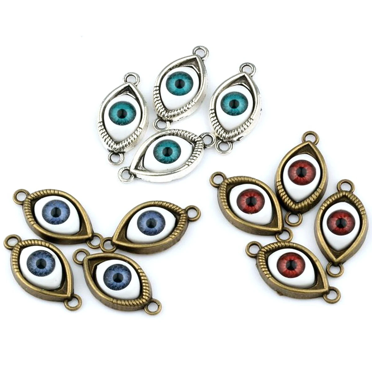

9Pcs Alloy Turkish Evil Eye Connector For Jewelry Making DIY Accessories