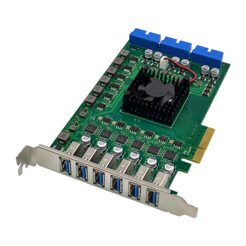 PCIe X4 NEC720202 12포트 USB3.0 산업용 카메라 비전 수집 어댑터 카드 모델 SE-U30202A-12U OEM