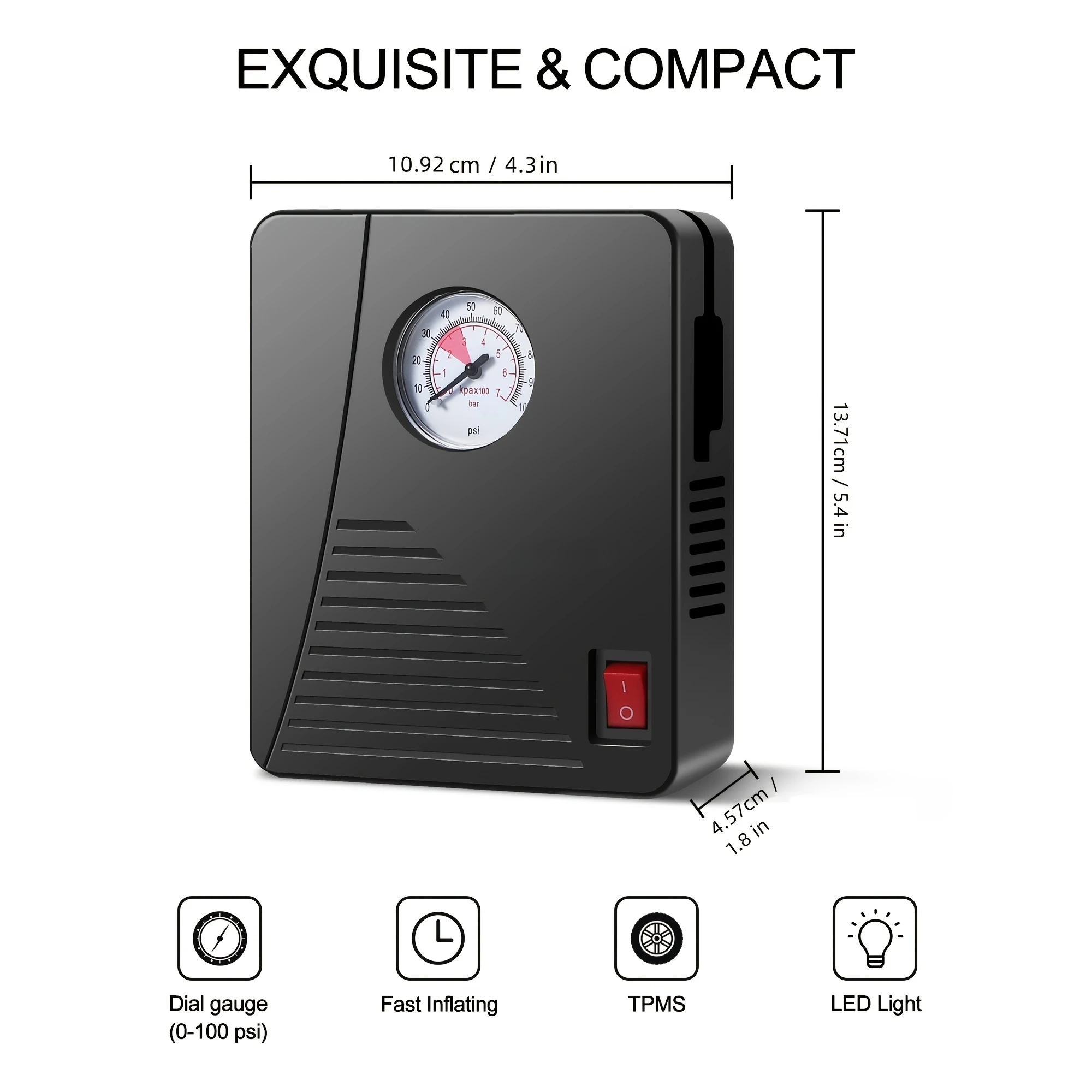 �޴�� ���� ����� Ÿ�̾� ��â��, �ڵ��� Ÿ�̾�� ���� ����, 12V DC, 100PSI, LED ���� ����