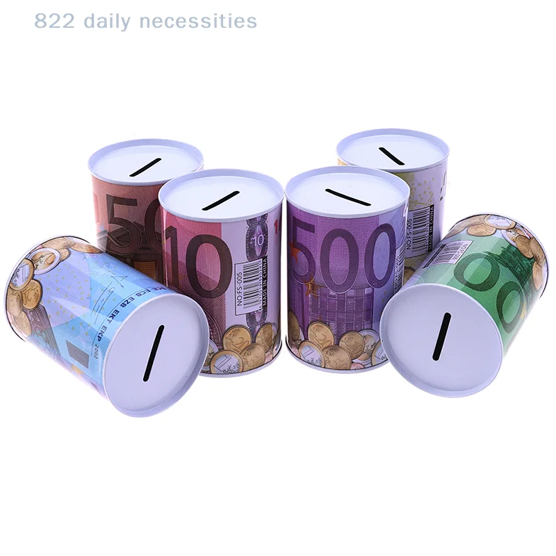 Cofrinho Cilíndrico Prático para Moedas em Euros e Dólares_voghion.com