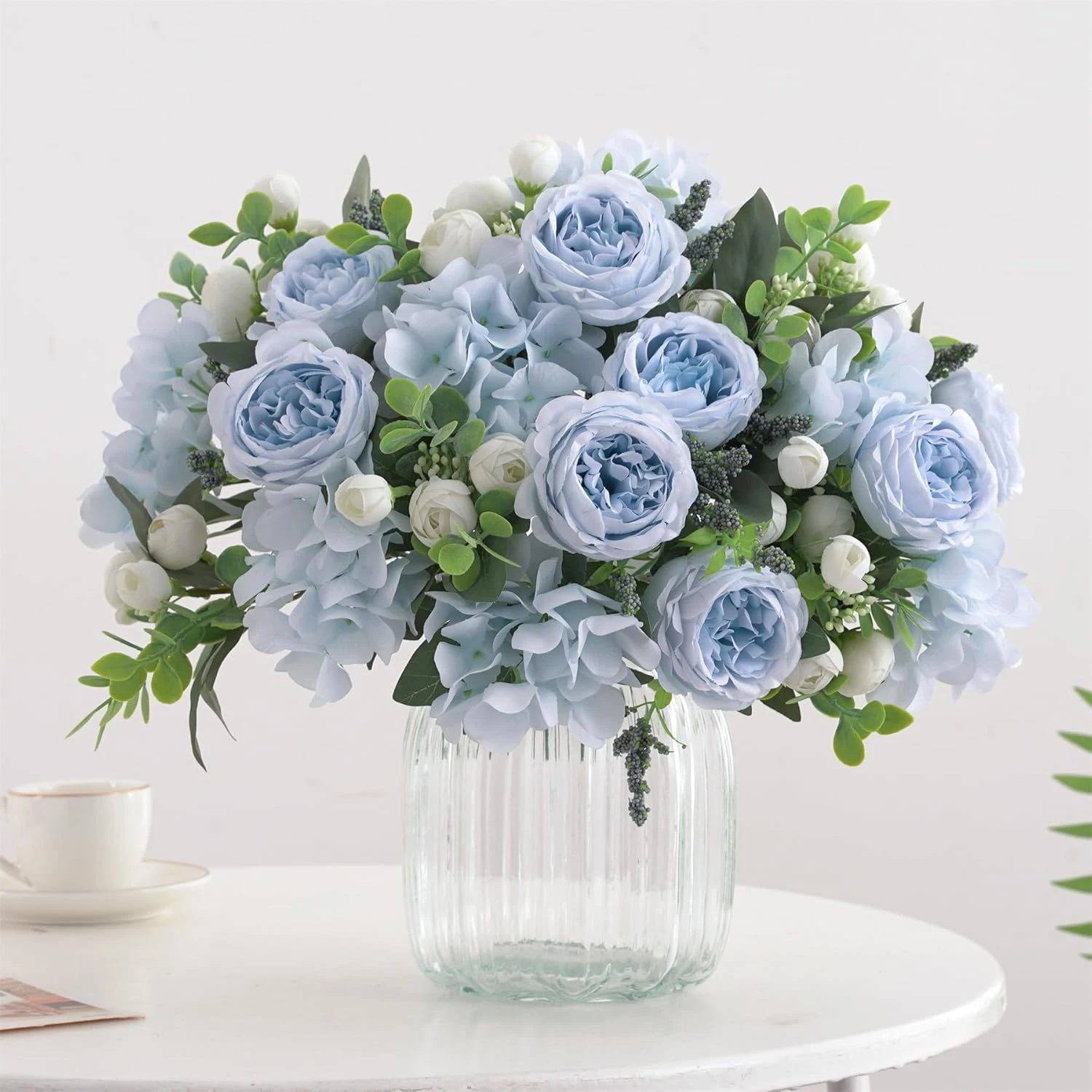 Künstliche Blumen Seiden-Hortensien Pfingstrosen für Außenbereich Garten Hochzeit Brautstrauß Festival Heim Zimmer Vase Party DIY Geschenke Dekoration