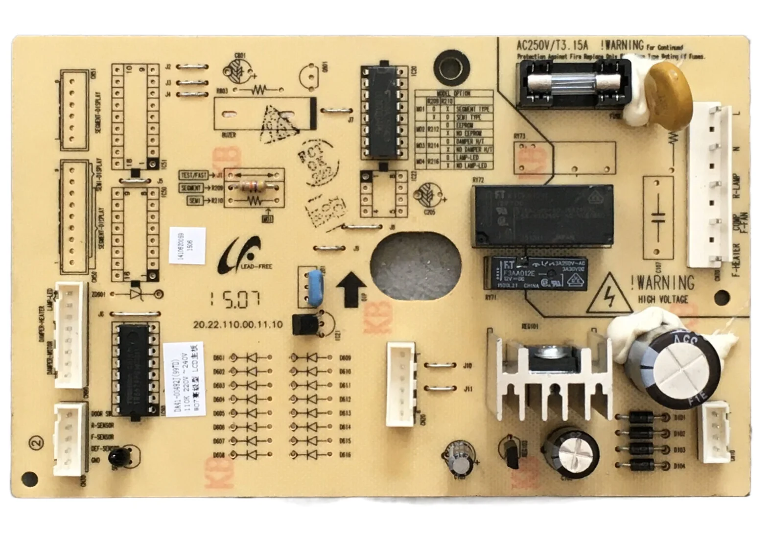 Refrigerator BCD 285WNMVS Motherboard DA41 00482J DA41 00791A 00108A