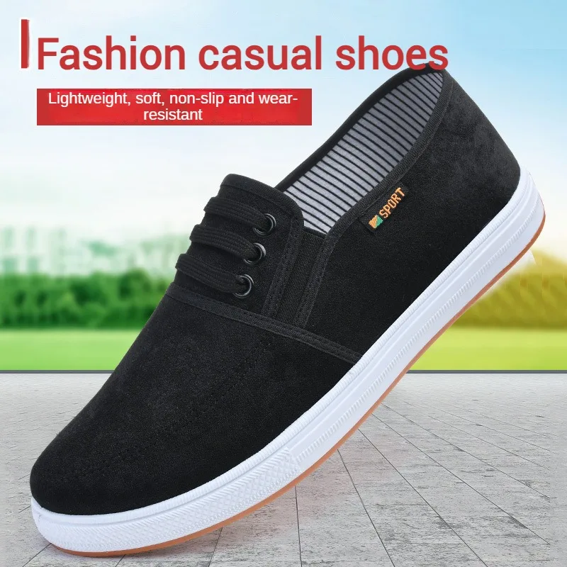 Spring new men canvas shoes with soft soles and soft surfaces are soft, comfortable, non-slip and wear-resistant and fashionable