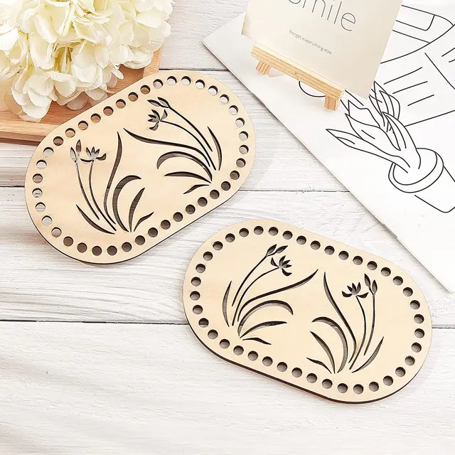 Set 4 Fondi In Legno Per Cesti Fai Da Te - Cerchi Per Uncinetto E Tessitura, Diametri 10-25cm - Foto 3