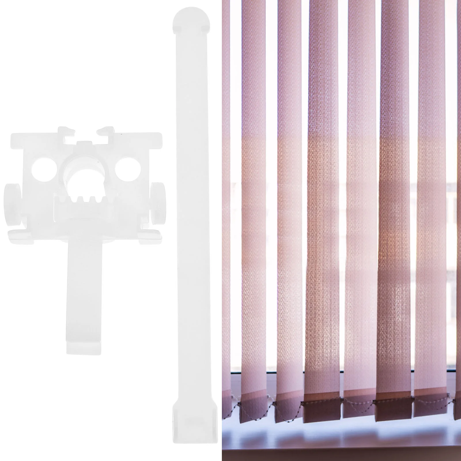 12 Sets Drapery Accessories Curtain Pulley Vertical Blind Replacement Wear Parts Repair Carrier Stem Kit Slats Plastic Blinds