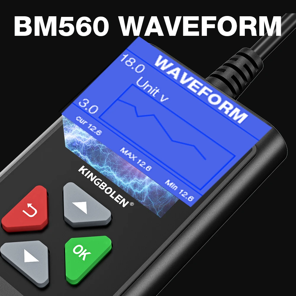 KINGBOLEN BM560 BM580 6V 12V Car Motorcycle Battery Tester 100-2000CCA Battery System Analyzer Charging Cranking Test Tools 3