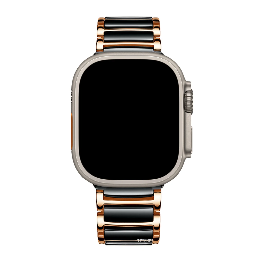 

Metal Ceramic Bracelet for Apple Watch Ultra Band 49mm 8 7 41mm 45mm Stainless Steel Strap iWatch 6 5 4 3 SE Correa 42mm 38mm
