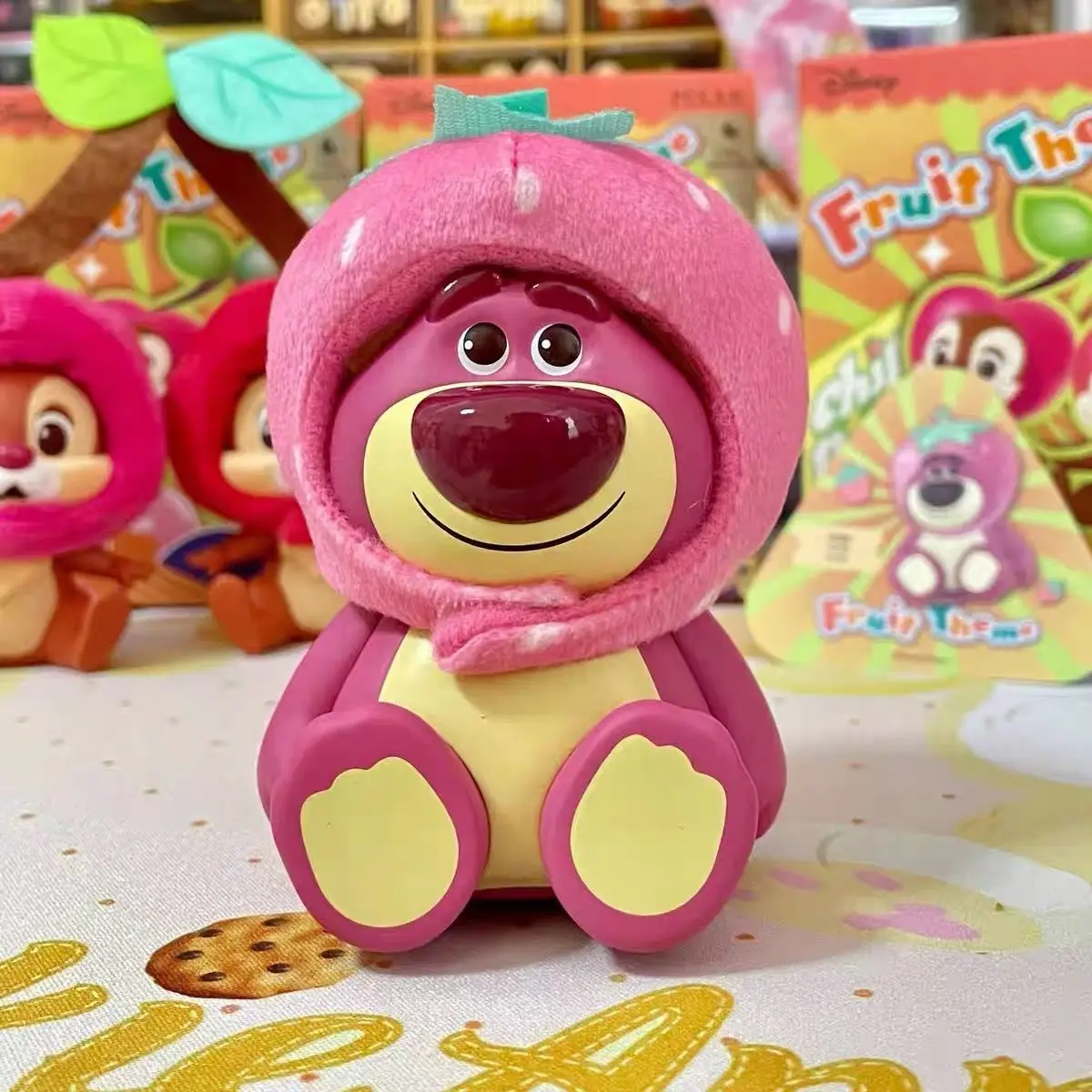 thumbnail image 1 of Figura de la serie Disney Chip 'n' Dale Fruit Headgear, figura de acción de anime Kawaii Stitch Lotso alien, modelo de dibujos animados, juguetes para niños, regalo de Navidad, 1 of 5