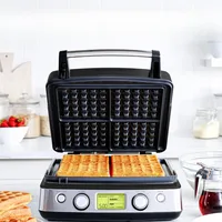 Classic waffle iron, dishwasher safe board, adjustable shadow/shrink control, no spills, easy to clean breakfast, black 2