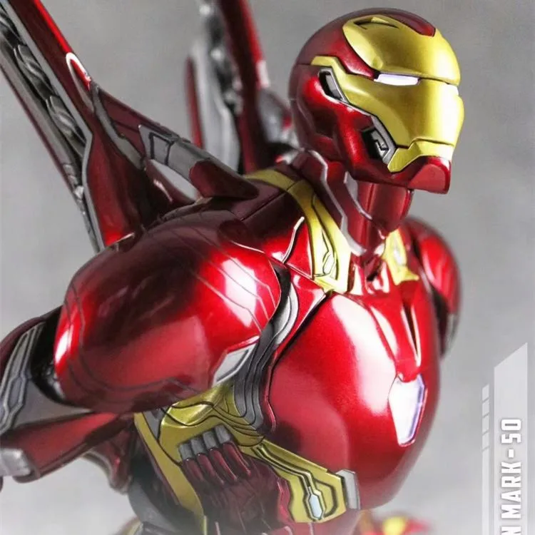 MW Original Marvel Железный человек МК 50 Mark XLX 1/7 Scale Light Up экшн-фигурка Deluxe Park | Игрушки и