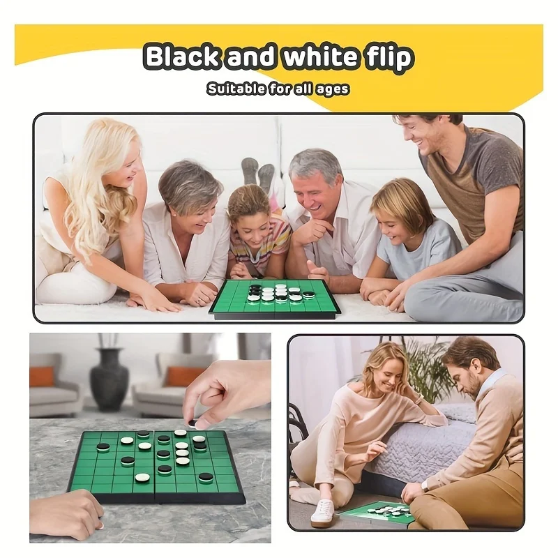 AIUAZA Original Othello - Timeless Strategy Game - Engaging & Secure Magnetic Folding Board - Perfect for Indoor Fun
