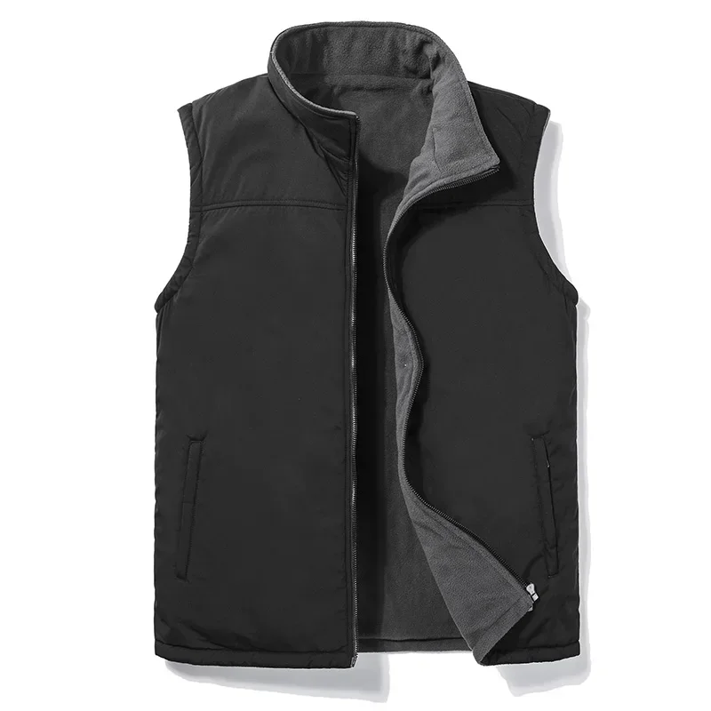 Men 2023 Autumn New Thick Sleeveless Vest Jacket WaistCoat Men's Winter Casual Warm Vests Sleeveless Outwear Fleece Jacket 5XL