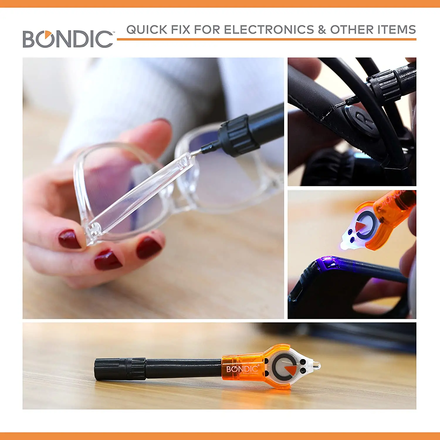 Bondic Glass Glue Pen Liquid Tape Flashlight UV Strong Quick Repair Glue  Tools Plastic Metal Woodwork Welding Glass Glue Pen