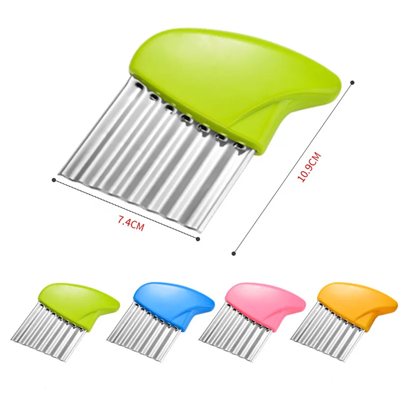 Stainless Steel Potato Slicer for Chips Vegetable Fruit Dough Wave Knife Cutter Kitchen Chopper French Fries Maker Cooking Tools
