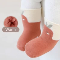 Winter Terry Toddler Anti-slip Baby High Long Socks 2023 New Newborn Baby Socks Cute Sleeping Floor Stockings New Year Costume 1