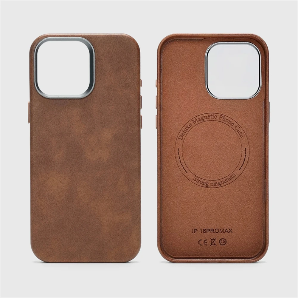 Retro Premium PU Leather Shockproof Magnetic Phone Case with Camera Protection
