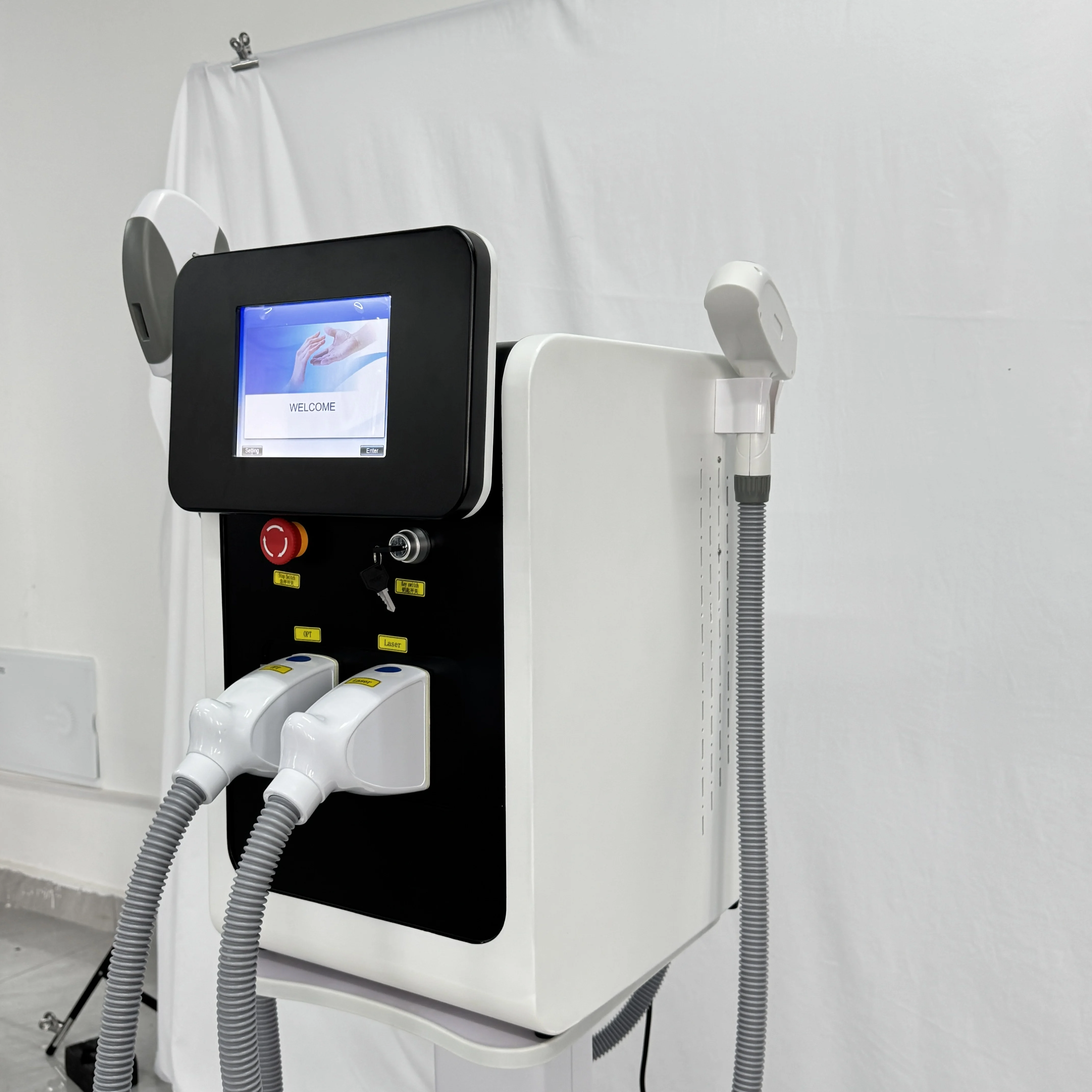 3 en 1 OPT Laser e-light IPL Nd Yag cheveux enlever Pigment détatouage Machine rides picoseconde rajeunissement de la peau vasculaire