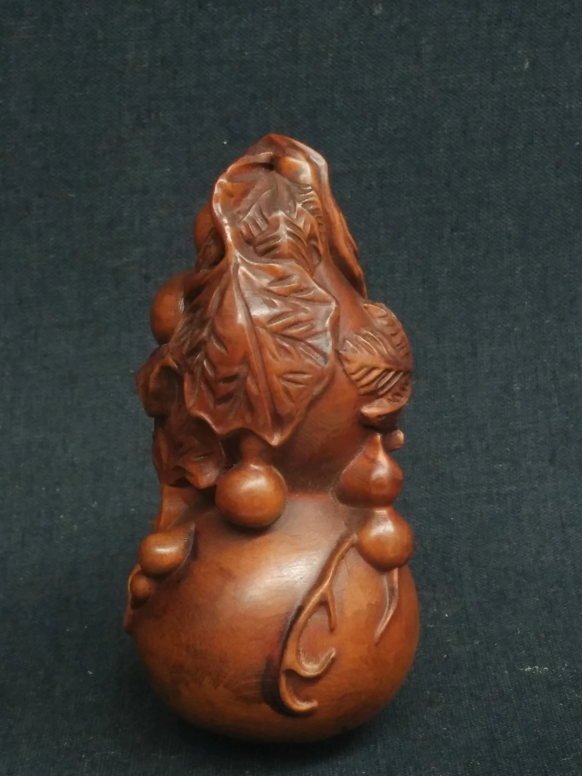 

1919 Chinese Boxwood Hand Carved Cucurbit Form Statue Family Decoration Collection gift
