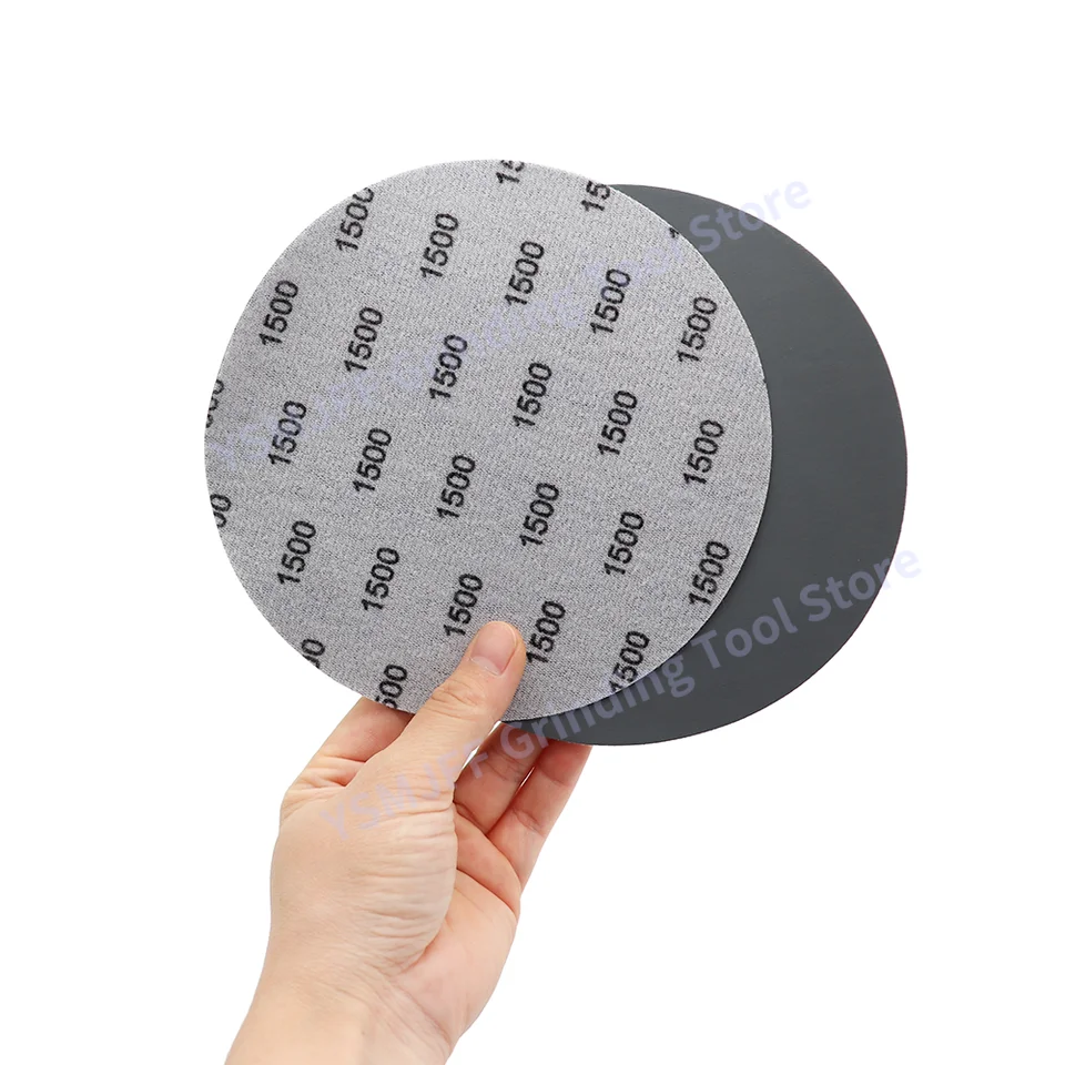 WooZuu, 50 dischetti abrasivi a 8 fori, grana 60, 15 cm, con gancio e anello di carta vetrata assortiti per levigatrice orbitale casuale