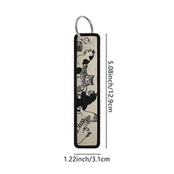 Charming Fortune Cat Embroidered Keychain Gift (Type B)
