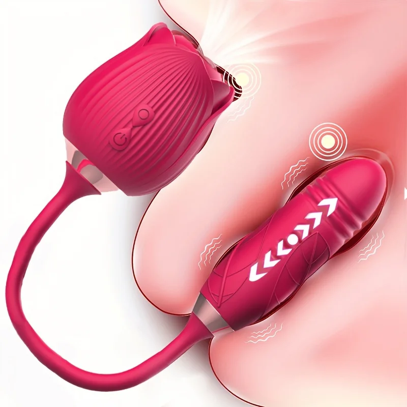 3 in 1 Rose-Saugender Stoßvibrator Blowjob Klitoris Stimulation Vakuum Stimulator Nippel Klitoris Sauger Sexspielzeug für Frauen 1